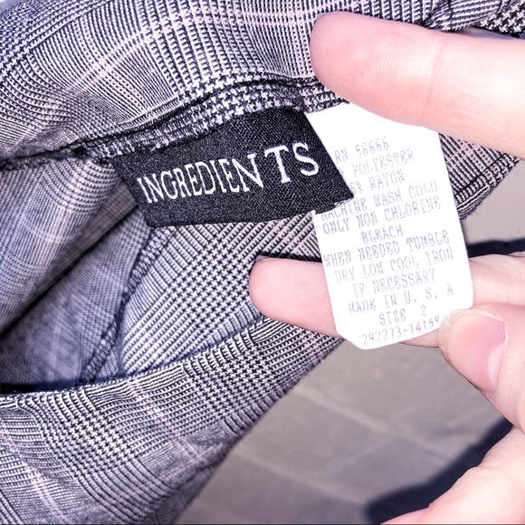 •3/$15• 🛒 ingredients gray plaid pencil skirt - Picture 4 of 8